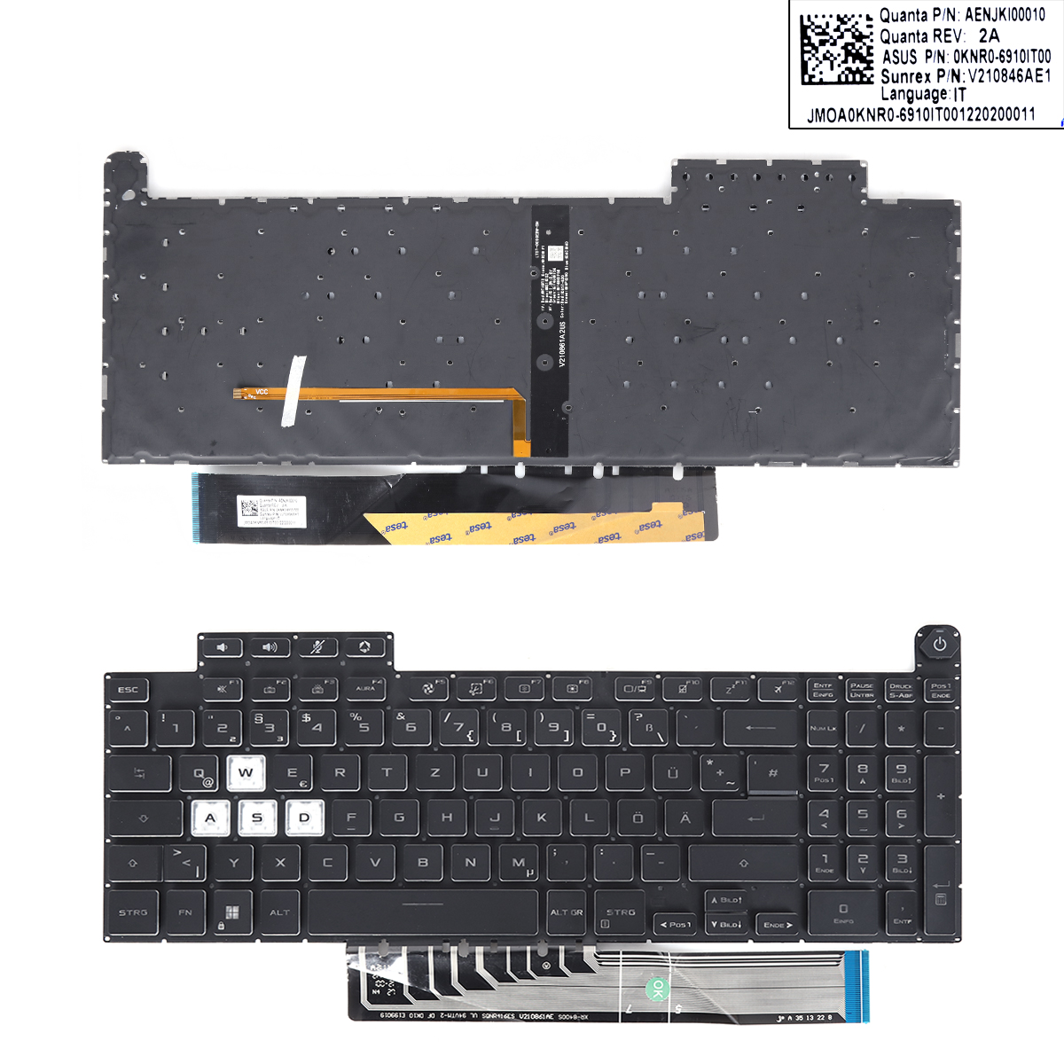 Picture of New Replacement Laptop Keyboard For ASUS TUF Gaming F15 A15 F17 A17 FX507 FX507Z FA507 FA507R FX517 FX517Z FX707 FX707Z FA707 FA707R BALCK(backlit WIN8) GR Layout